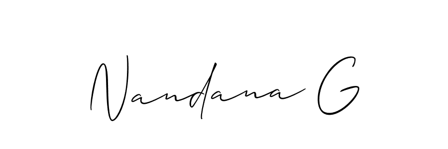 Check out images of Autograph of Nandana G name. Actor Nandana G Signature Style. Allison_Script is a professional sign style online. Nandana G signature style 2 images and pictures png