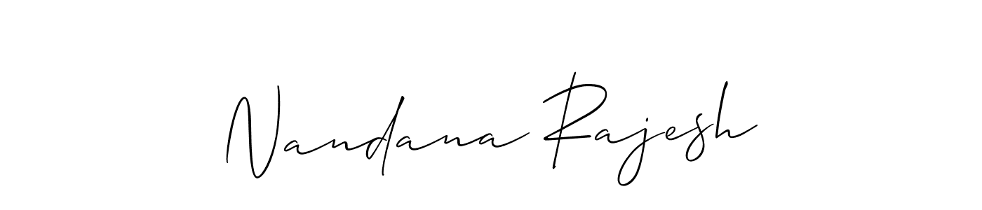 Create a beautiful signature design for name Nandana Rajesh. With this signature (Allison_Script) fonts, you can make a handwritten signature for free. Nandana Rajesh signature style 2 images and pictures png