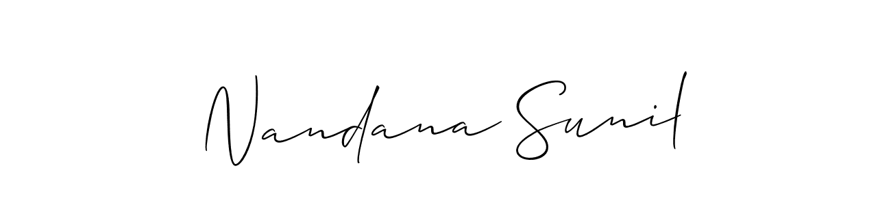 How to make Nandana Sunil signature? Allison_Script is a professional autograph style. Create handwritten signature for Nandana Sunil name. Nandana Sunil signature style 2 images and pictures png