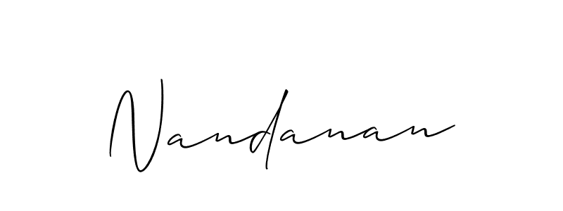 How to make Nandanan signature? Allison_Script is a professional autograph style. Create handwritten signature for Nandanan name. Nandanan signature style 2 images and pictures png