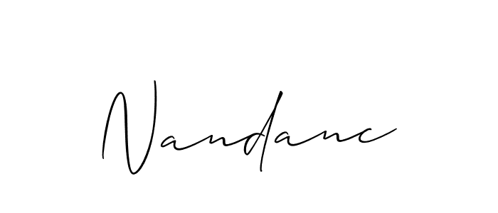 How to make Nandanc name signature. Use Allison_Script style for creating short signs online. This is the latest handwritten sign. Nandanc signature style 2 images and pictures png