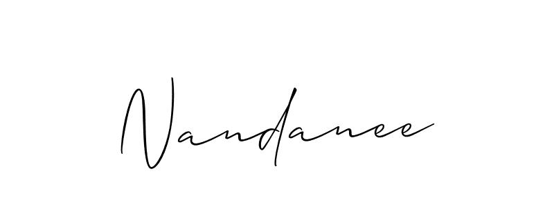 Make a short Nandanee signature style. Manage your documents anywhere anytime using Allison_Script. Create and add eSignatures, submit forms, share and send files easily. Nandanee signature style 2 images and pictures png