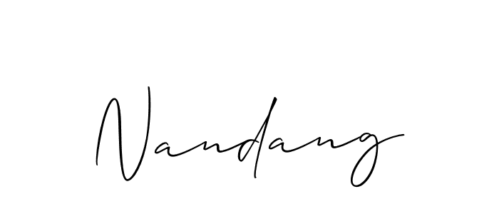 if you are searching for the best signature style for your name Nandang. so please give up your signature search. here we have designed multiple signature styles  using Allison_Script. Nandang signature style 2 images and pictures png