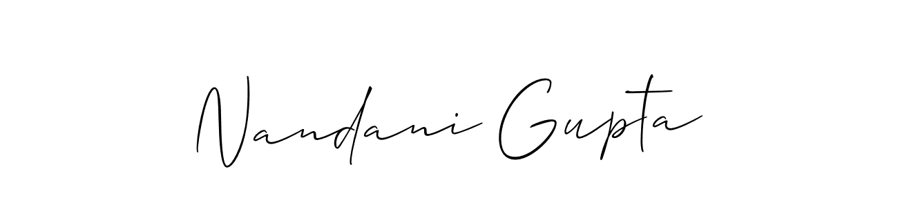 Similarly Allison_Script is the best handwritten signature design. Signature creator online .You can use it as an online autograph creator for name Nandani Gupta. Nandani Gupta signature style 2 images and pictures png