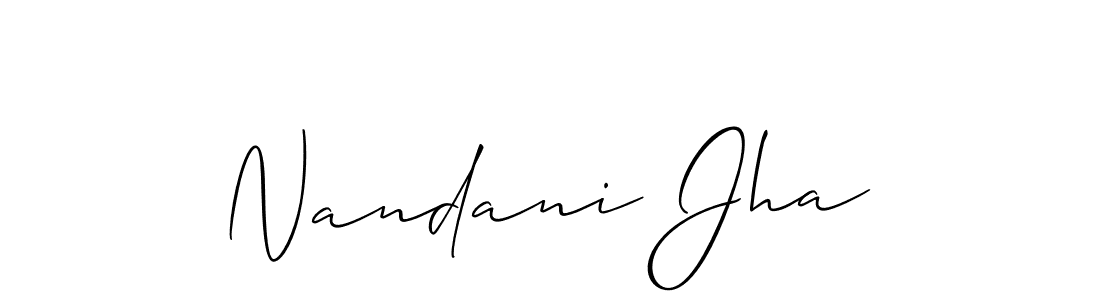 Allison_Script is a professional signature style that is perfect for those who want to add a touch of class to their signature. It is also a great choice for those who want to make their signature more unique. Get Nandani Jha name to fancy signature for free. Nandani Jha signature style 2 images and pictures png