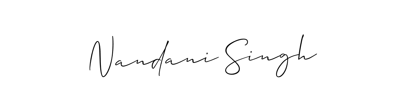 How to make Nandani Singh name signature. Use Allison_Script style for creating short signs online. This is the latest handwritten sign. Nandani Singh signature style 2 images and pictures png