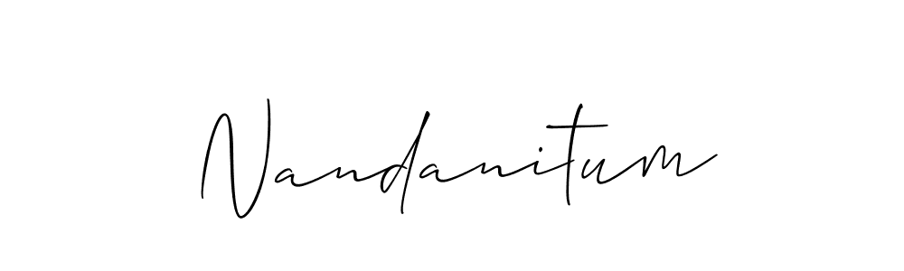 You should practise on your own different ways (Allison_Script) to write your name (Nandanitum) in signature. don't let someone else do it for you. Nandanitum signature style 2 images and pictures png