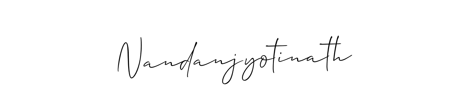 Use a signature maker to create a handwritten signature online. With this signature software, you can design (Allison_Script) your own signature for name Nandanjyotinath. Nandanjyotinath signature style 2 images and pictures png