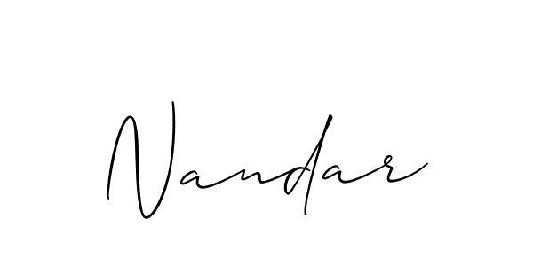 How to make Nandar signature? Allison_Script is a professional autograph style. Create handwritten signature for Nandar name. Nandar signature style 2 images and pictures png