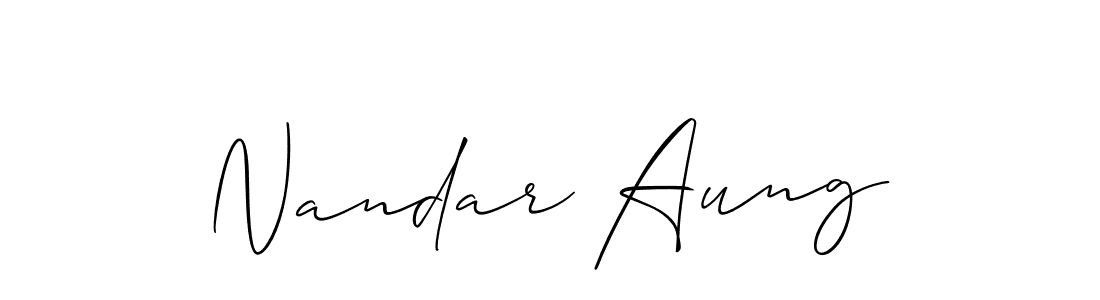 How to Draw Nandar Aung signature style? Allison_Script is a latest design signature styles for name Nandar Aung. Nandar Aung signature style 2 images and pictures png