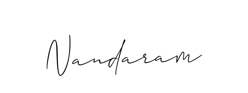 Create a beautiful signature design for name Nandaram. With this signature (Allison_Script) fonts, you can make a handwritten signature for free. Nandaram signature style 2 images and pictures png