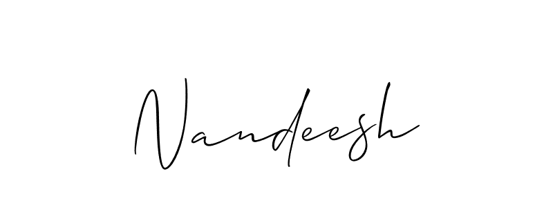 if you are searching for the best signature style for your name Nandeesh. so please give up your signature search. here we have designed multiple signature styles  using Allison_Script. Nandeesh signature style 2 images and pictures png