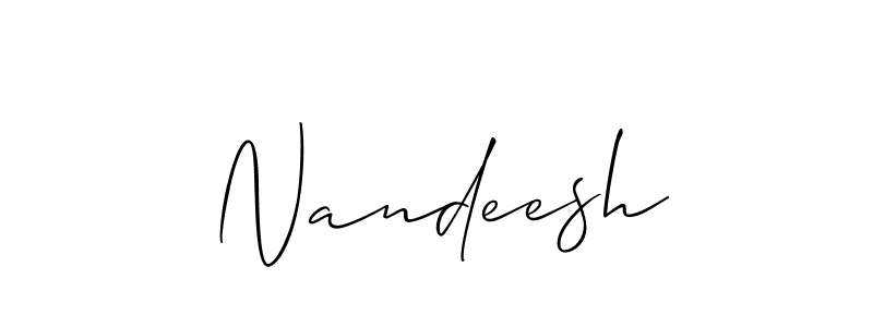 if you are searching for the best signature style for your name Nandeesh. so please give up your signature search. here we have designed multiple signature styles  using Allison_Script. Nandeesh signature style 2 images and pictures png