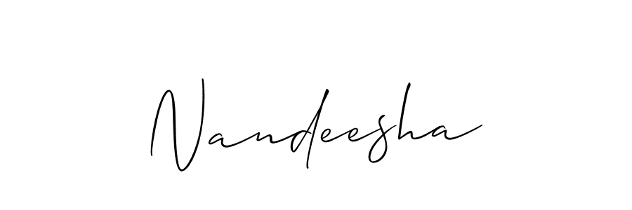 Also You can easily find your signature by using the search form. We will create Nandeesha name handwritten signature images for you free of cost using Allison_Script sign style. Nandeesha signature style 2 images and pictures png