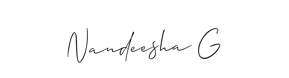 See photos of Nandeesha G official signature by Spectra . Check more albums & portfolios. Read reviews & check more about Allison_Script font. Nandeesha G signature style 2 images and pictures png