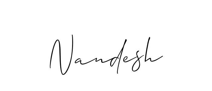 Design your own signature with our free online signature maker. With this signature software, you can create a handwritten (Allison_Script) signature for name Nandesh. Nandesh signature style 2 images and pictures png