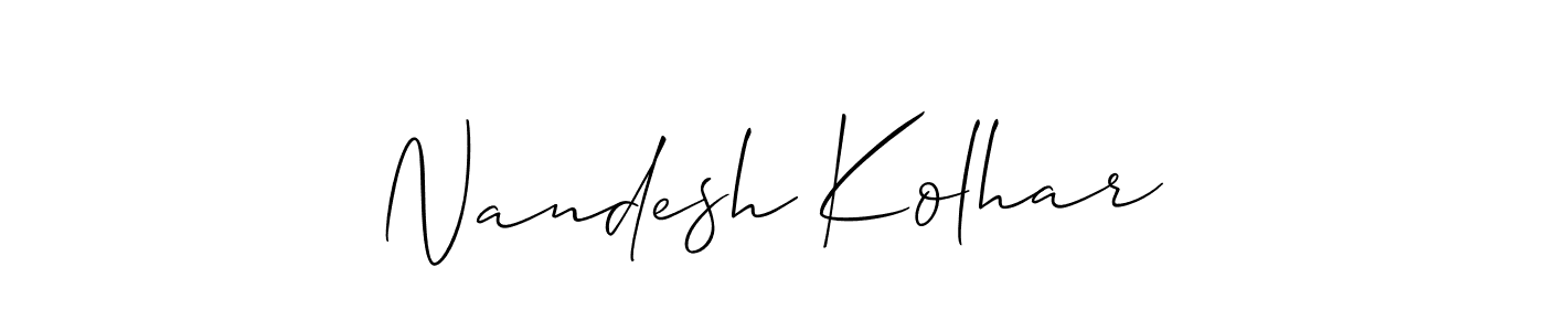 Also we have Nandesh Kolhar name is the best signature style. Create professional handwritten signature collection using Allison_Script autograph style. Nandesh Kolhar signature style 2 images and pictures png