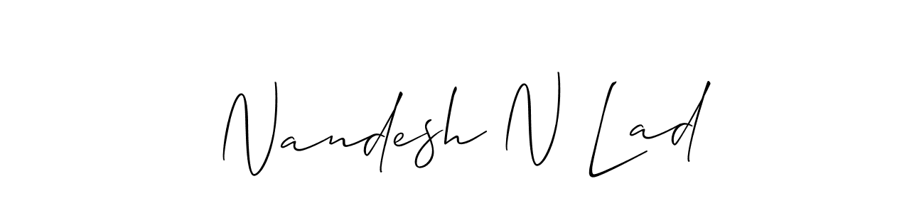 Nandesh N Lad stylish signature style. Best Handwritten Sign (Allison_Script) for my name. Handwritten Signature Collection Ideas for my name Nandesh N Lad. Nandesh N Lad signature style 2 images and pictures png