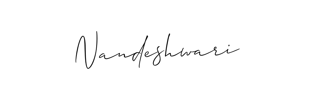 Create a beautiful signature design for name Nandeshwari. With this signature (Allison_Script) fonts, you can make a handwritten signature for free. Nandeshwari signature style 2 images and pictures png