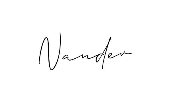 if you are searching for the best signature style for your name Nandev. so please give up your signature search. here we have designed multiple signature styles  using Allison_Script. Nandev signature style 2 images and pictures png