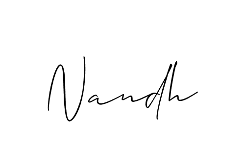 The best way (Allison_Script) to make a short signature is to pick only two or three words in your name. The name Nandh include a total of six letters. For converting this name. Nandh signature style 2 images and pictures png