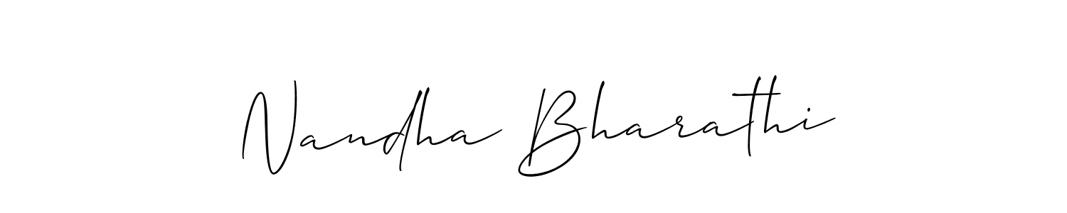 if you are searching for the best signature style for your name Nandha Bharathi. so please give up your signature search. here we have designed multiple signature styles  using Allison_Script. Nandha Bharathi signature style 2 images and pictures png