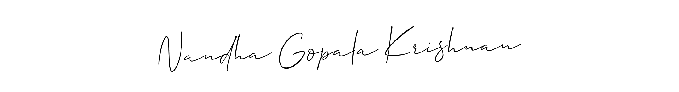 This is the best signature style for the Nandha Gopala Krishnan name. Also you like these signature font (Allison_Script). Mix name signature. Nandha Gopala Krishnan signature style 2 images and pictures png