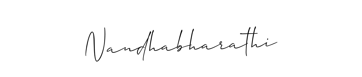 Make a beautiful signature design for name Nandhabharathi. With this signature (Allison_Script) style, you can create a handwritten signature for free. Nandhabharathi signature style 2 images and pictures png