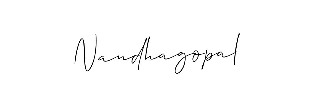 How to make Nandhagopal signature? Allison_Script is a professional autograph style. Create handwritten signature for Nandhagopal name. Nandhagopal signature style 2 images and pictures png