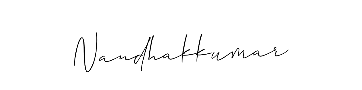 It looks lik you need a new signature style for name Nandhakkumar. Design unique handwritten (Allison_Script) signature with our free signature maker in just a few clicks. Nandhakkumar signature style 2 images and pictures png