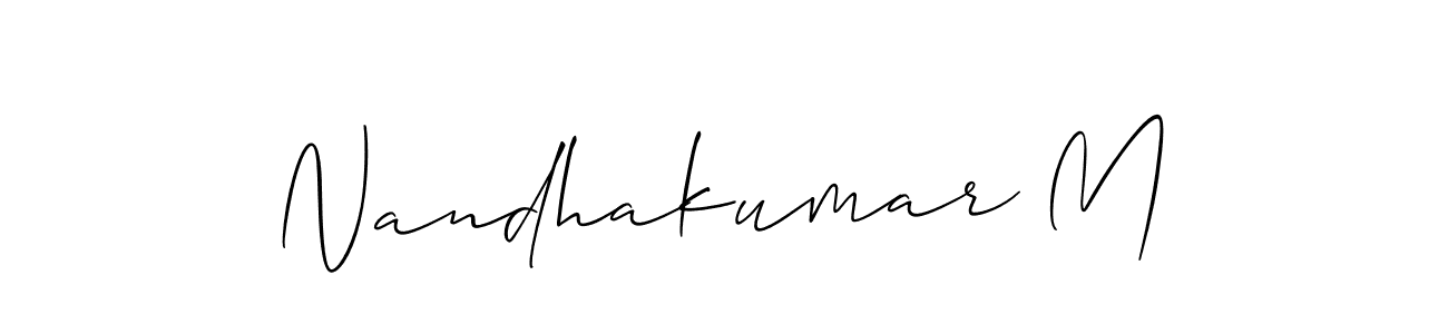 Also we have Nandhakumar M name is the best signature style. Create professional handwritten signature collection using Allison_Script autograph style. Nandhakumar M signature style 2 images and pictures png