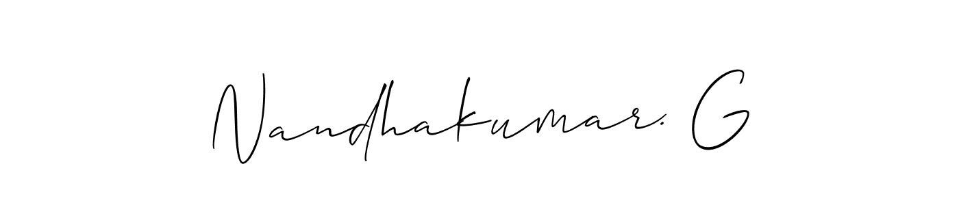 Make a short Nandhakumar. G signature style. Manage your documents anywhere anytime using Allison_Script. Create and add eSignatures, submit forms, share and send files easily. Nandhakumar. G signature style 2 images and pictures png