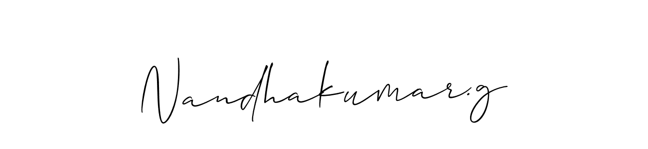 Also You can easily find your signature by using the search form. We will create Nandhakumar.g name handwritten signature images for you free of cost using Allison_Script sign style. Nandhakumar.g signature style 2 images and pictures png