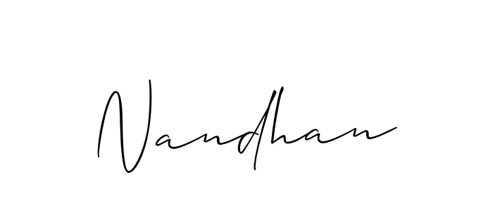 Design your own signature with our free online signature maker. With this signature software, you can create a handwritten (Allison_Script) signature for name Nandhan. Nandhan signature style 2 images and pictures png