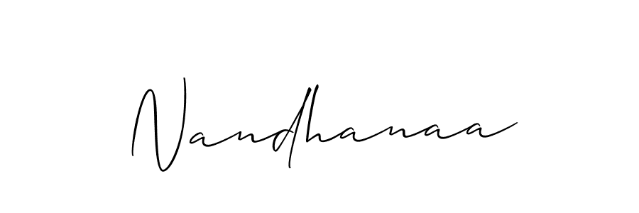 Make a short Nandhanaa signature style. Manage your documents anywhere anytime using Allison_Script. Create and add eSignatures, submit forms, share and send files easily. Nandhanaa signature style 2 images and pictures png