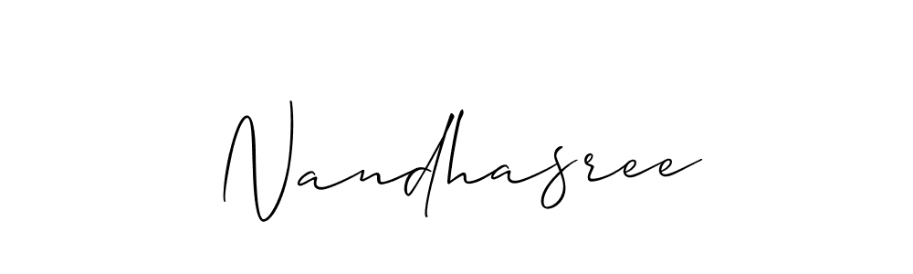 How to make Nandhasree name signature. Use Allison_Script style for creating short signs online. This is the latest handwritten sign. Nandhasree signature style 2 images and pictures png