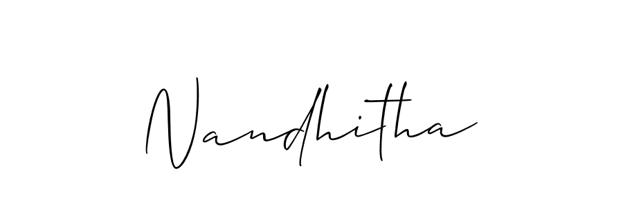 Make a beautiful signature design for name Nandhitha. Use this online signature maker to create a handwritten signature for free. Nandhitha signature style 2 images and pictures png