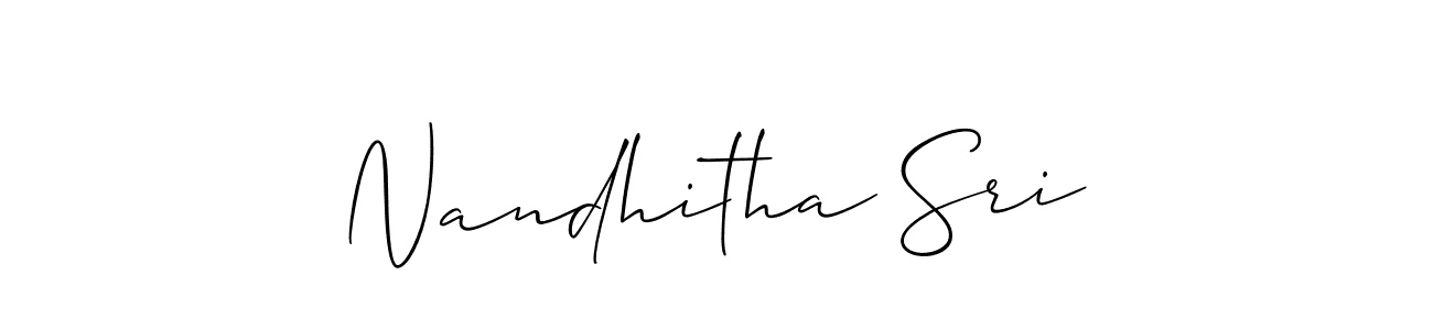 Also we have Nandhitha Sri name is the best signature style. Create professional handwritten signature collection using Allison_Script autograph style. Nandhitha Sri signature style 2 images and pictures png