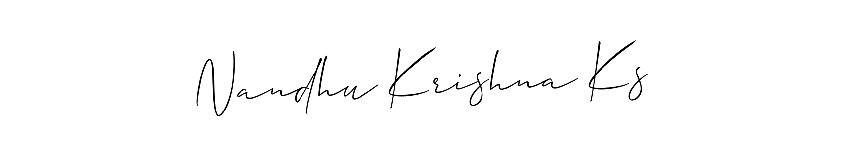 Make a beautiful signature design for name Nandhu Krishna Ks. Use this online signature maker to create a handwritten signature for free. Nandhu Krishna Ks signature style 2 images and pictures png