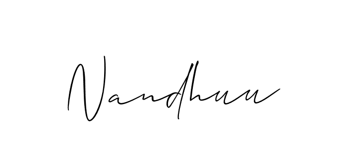 The best way (Allison_Script) to make a short signature is to pick only two or three words in your name. The name Nandhuu include a total of six letters. For converting this name. Nandhuu signature style 2 images and pictures png