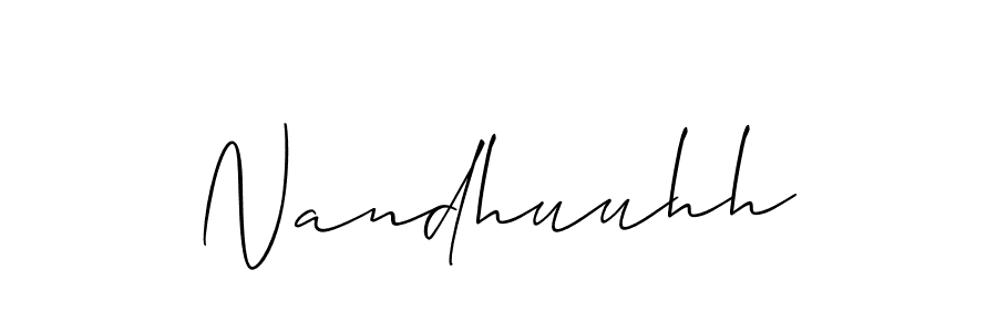 You should practise on your own different ways (Allison_Script) to write your name (Nandhuuhh) in signature. don't let someone else do it for you. Nandhuuhh signature style 2 images and pictures png