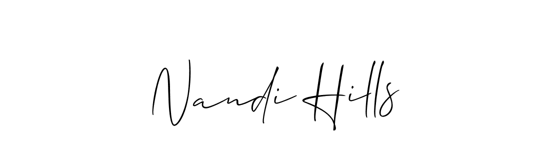 You should practise on your own different ways (Allison_Script) to write your name (Nandi Hills) in signature. don't let someone else do it for you. Nandi Hills signature style 2 images and pictures png