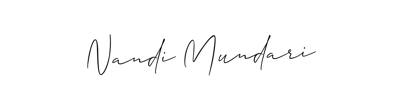 How to Draw Nandi Mundari signature style? Allison_Script is a latest design signature styles for name Nandi Mundari. Nandi Mundari signature style 2 images and pictures png