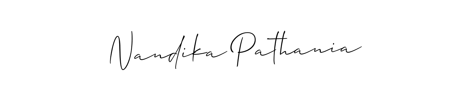 Make a beautiful signature design for name Nandika Pathania. Use this online signature maker to create a handwritten signature for free. Nandika Pathania signature style 2 images and pictures png
