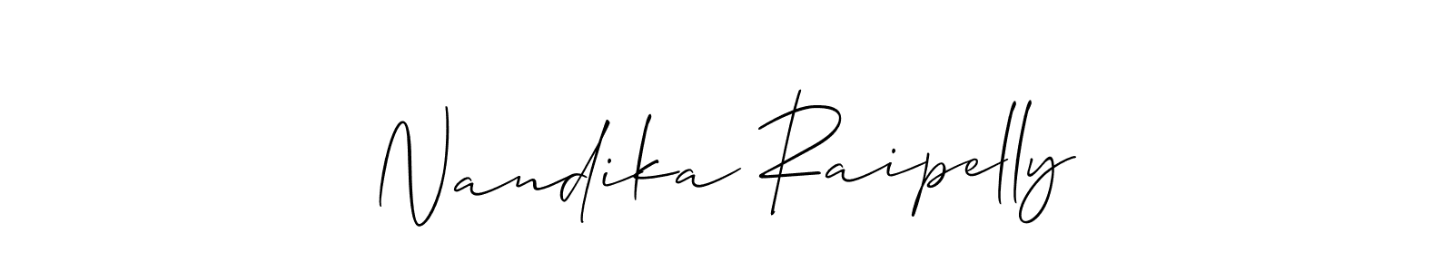 Check out images of Autograph of Nandika Raipelly name. Actor Nandika Raipelly Signature Style. Allison_Script is a professional sign style online. Nandika Raipelly signature style 2 images and pictures png