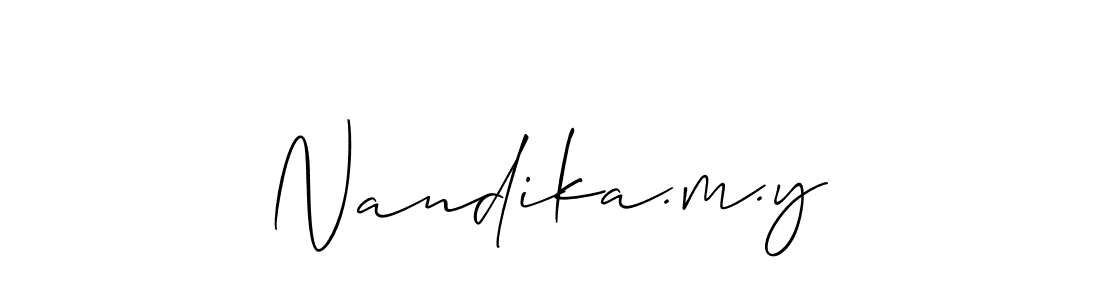 Make a short Nandika.m.y signature style. Manage your documents anywhere anytime using Allison_Script. Create and add eSignatures, submit forms, share and send files easily. Nandika.m.y signature style 2 images and pictures png