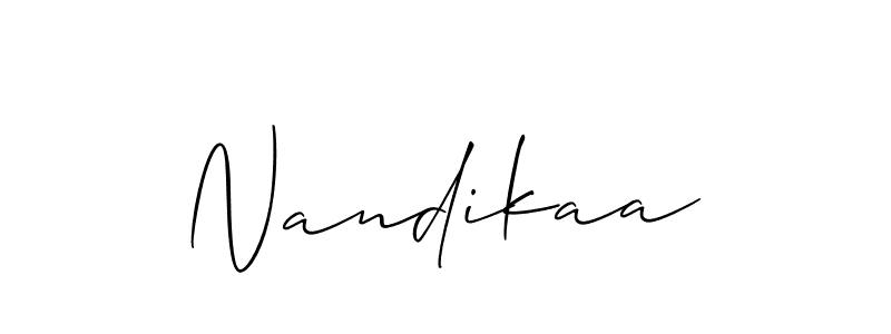 Make a short Nandikaa signature style. Manage your documents anywhere anytime using Allison_Script. Create and add eSignatures, submit forms, share and send files easily. Nandikaa signature style 2 images and pictures png