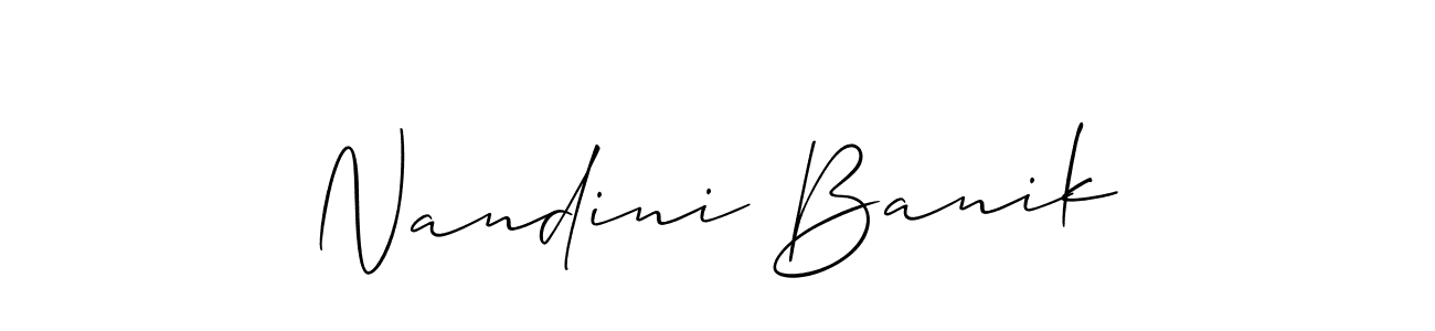 How to make Nandini Banik name signature. Use Allison_Script style for creating short signs online. This is the latest handwritten sign. Nandini Banik signature style 2 images and pictures png