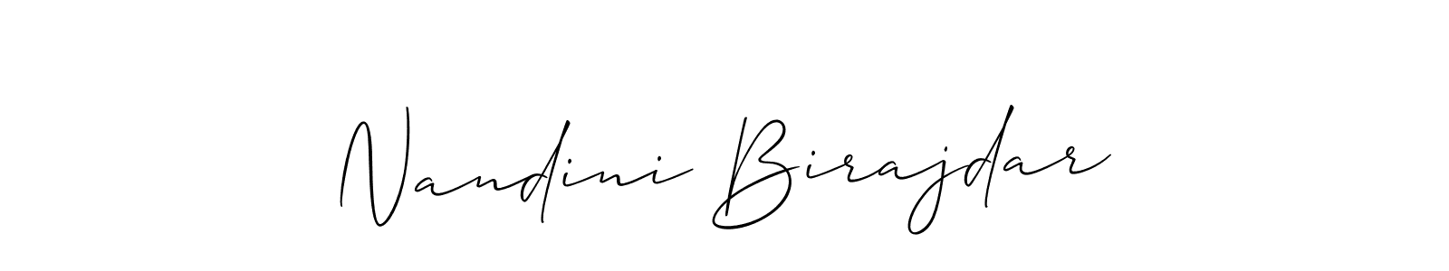 Allison_Script is a professional signature style that is perfect for those who want to add a touch of class to their signature. It is also a great choice for those who want to make their signature more unique. Get Nandini Birajdar name to fancy signature for free. Nandini Birajdar signature style 2 images and pictures png