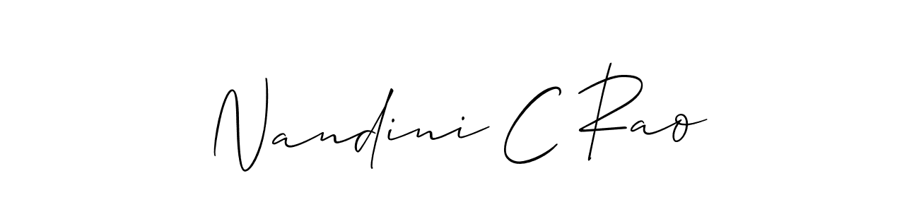 Nandini C Rao stylish signature style. Best Handwritten Sign (Allison_Script) for my name. Handwritten Signature Collection Ideas for my name Nandini C Rao. Nandini C Rao signature style 2 images and pictures png